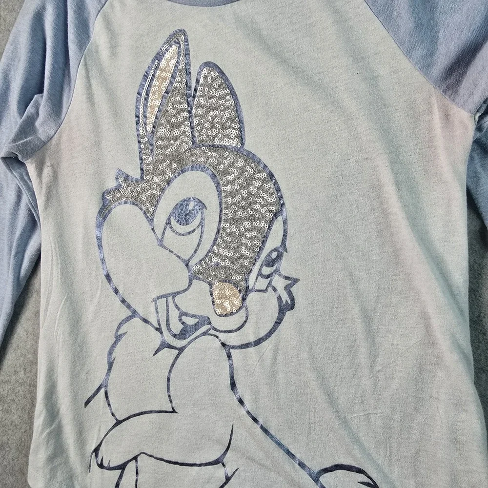 Gap Kids Disney Thumper Pajama Set XL 12 Blue Gray Sequin Glitter Bambi Coquette